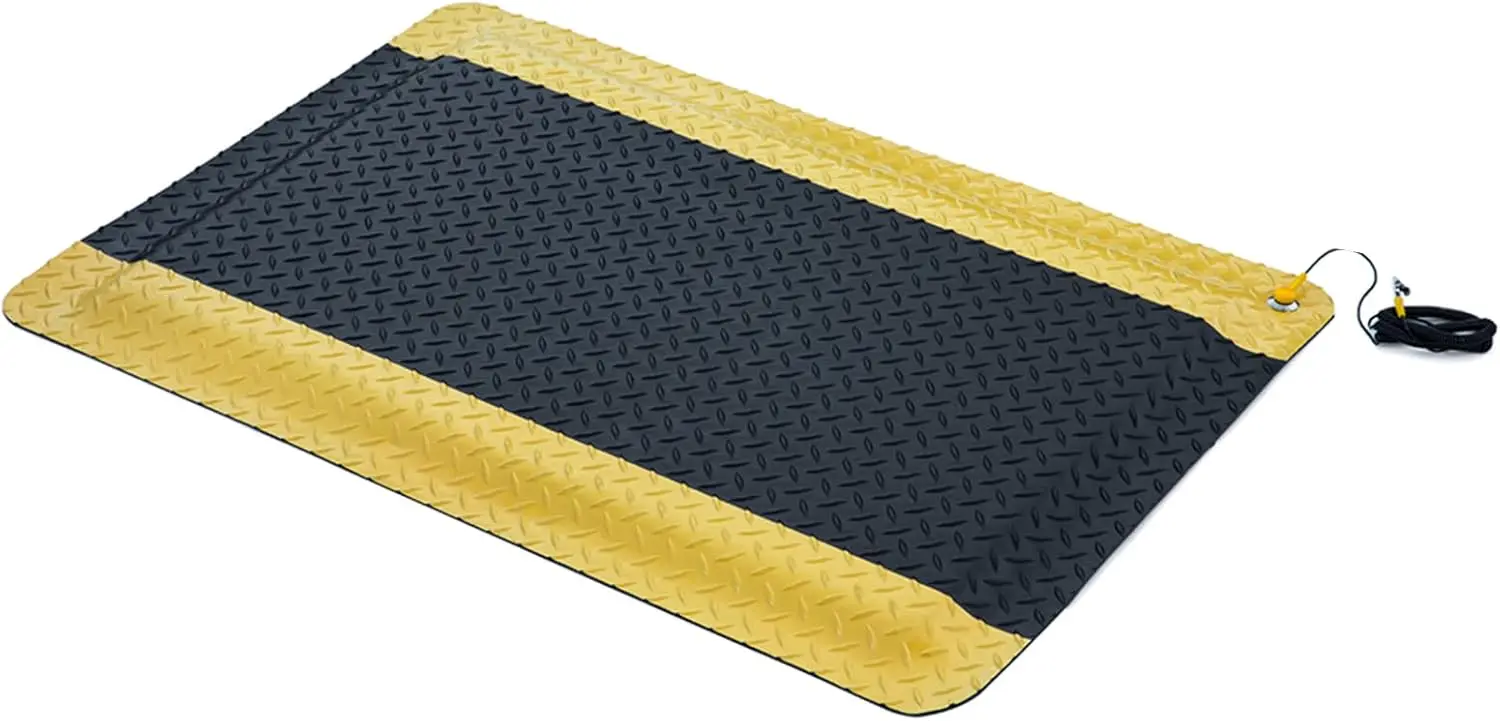 

2' x 3' ESD Anti-Fatigue Conductive Mat, Durable Diamond Plate, Non-Slip Waterproof for Commercial & Industrial Work
