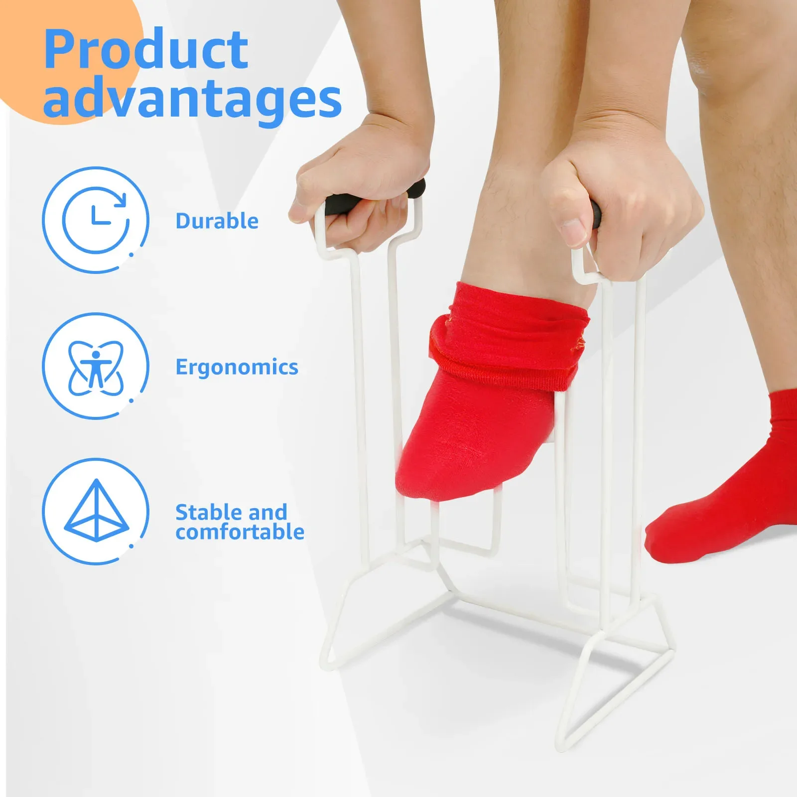 Herramienta de ayuda para existencias, ayuda para calcetines grandes de compresión, ayuda para donear fácil de usar, asistencia para medias grandes para hombres mayores/mujeres