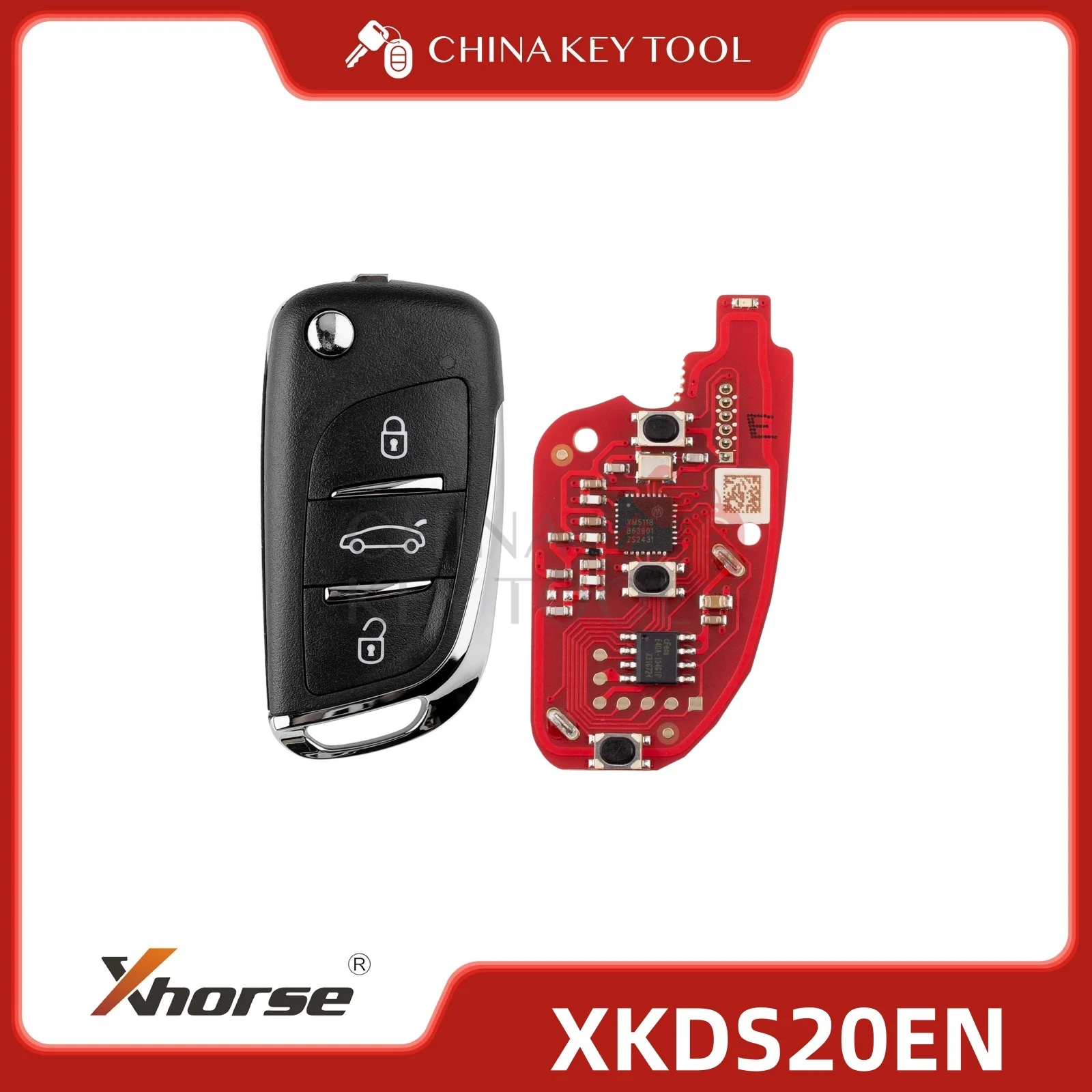 Chiave telecomando Xhorse di seconda generazione a 3 pulsanti XKDS20EN
