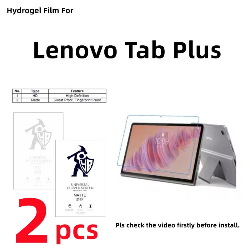 

2pcs HD Hydrogel Film For Lenovo Tab Plus Matte Screen Protector For Lenovo Tab Plus Clear/Frosted Full Cover Protective Film