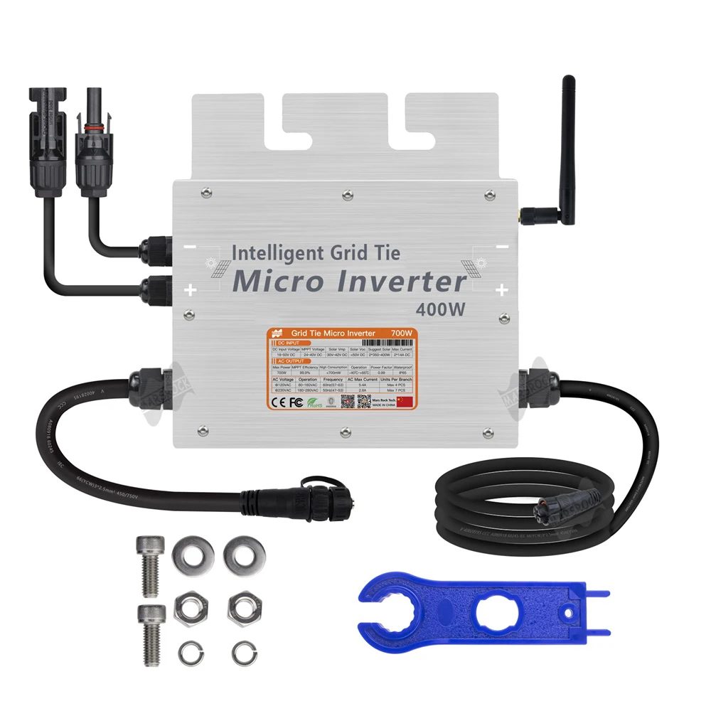 Solar Grid Tie Micro Inverter 400W 30V 36V MPPT Pure SIne Wave For Solar Panel 2 × 200W  Solar Microinverter AC 120V 230V