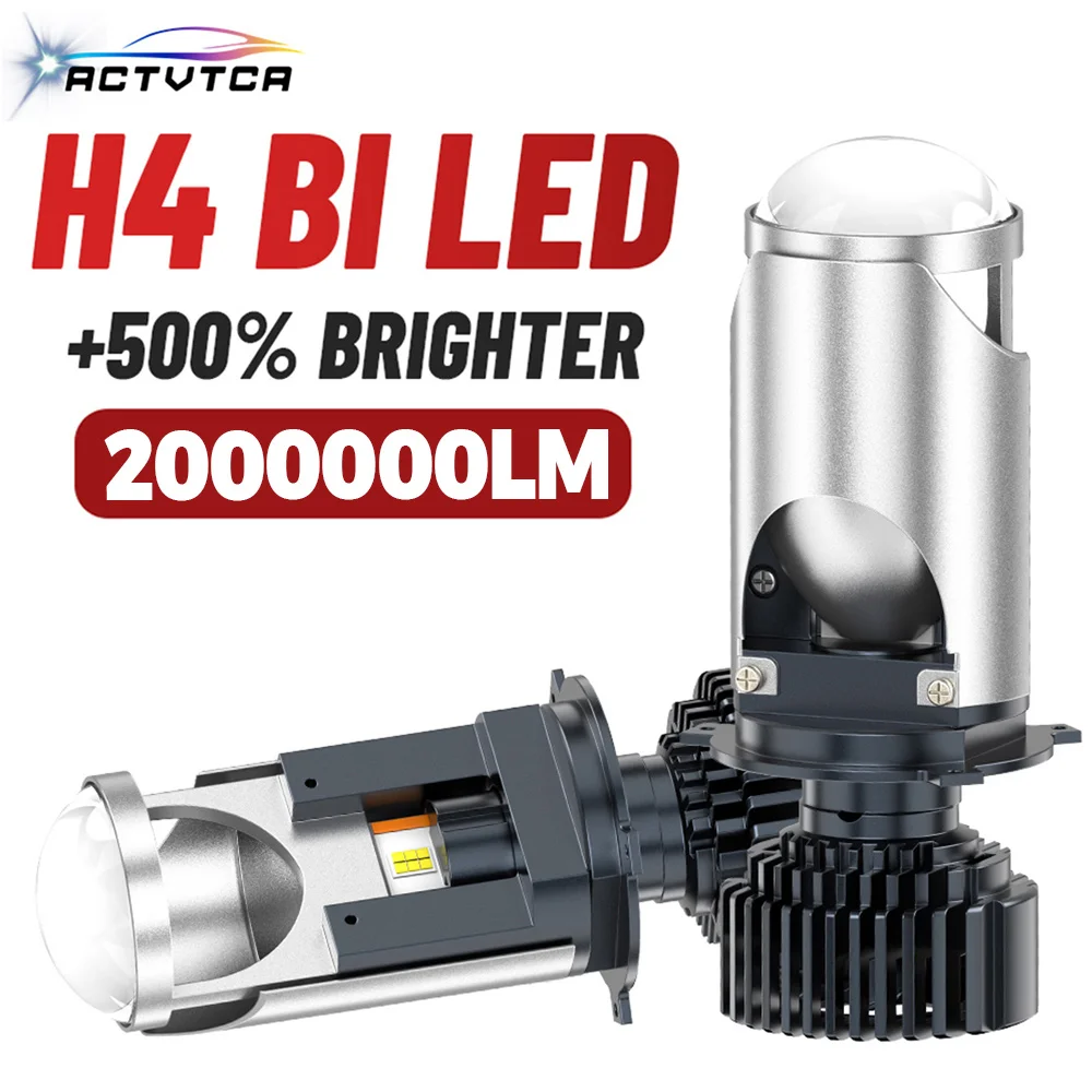 

ACTVTCA H4 LED Projector Lens H4 LED Lens Auto Headlight Bulbs CSP Chip High Low Beam Canbus Turbo Fan Car Lights Lamp 12V 24V