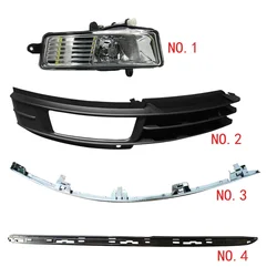 For Audi A6 C6 2009-2011 Front Bumper Fog Lamp Frame Lower Decorative Strip Electroplating Strip Bracket Fog Lamp Assembly