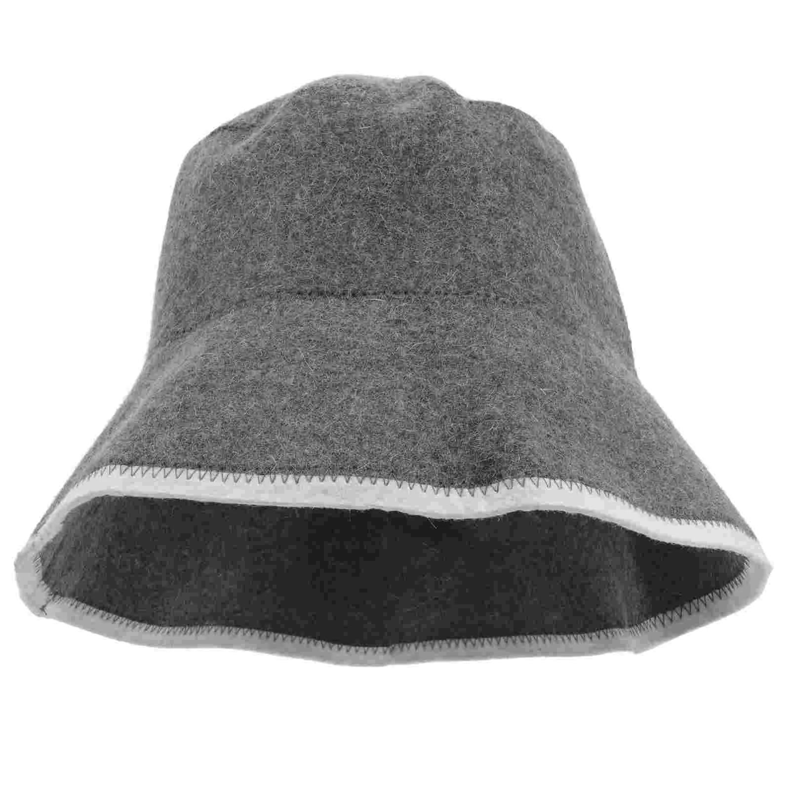 Spa Cap for Sauna Wool Hat Bucket Hats Woman Comfortable Room Shower Grey Stylish