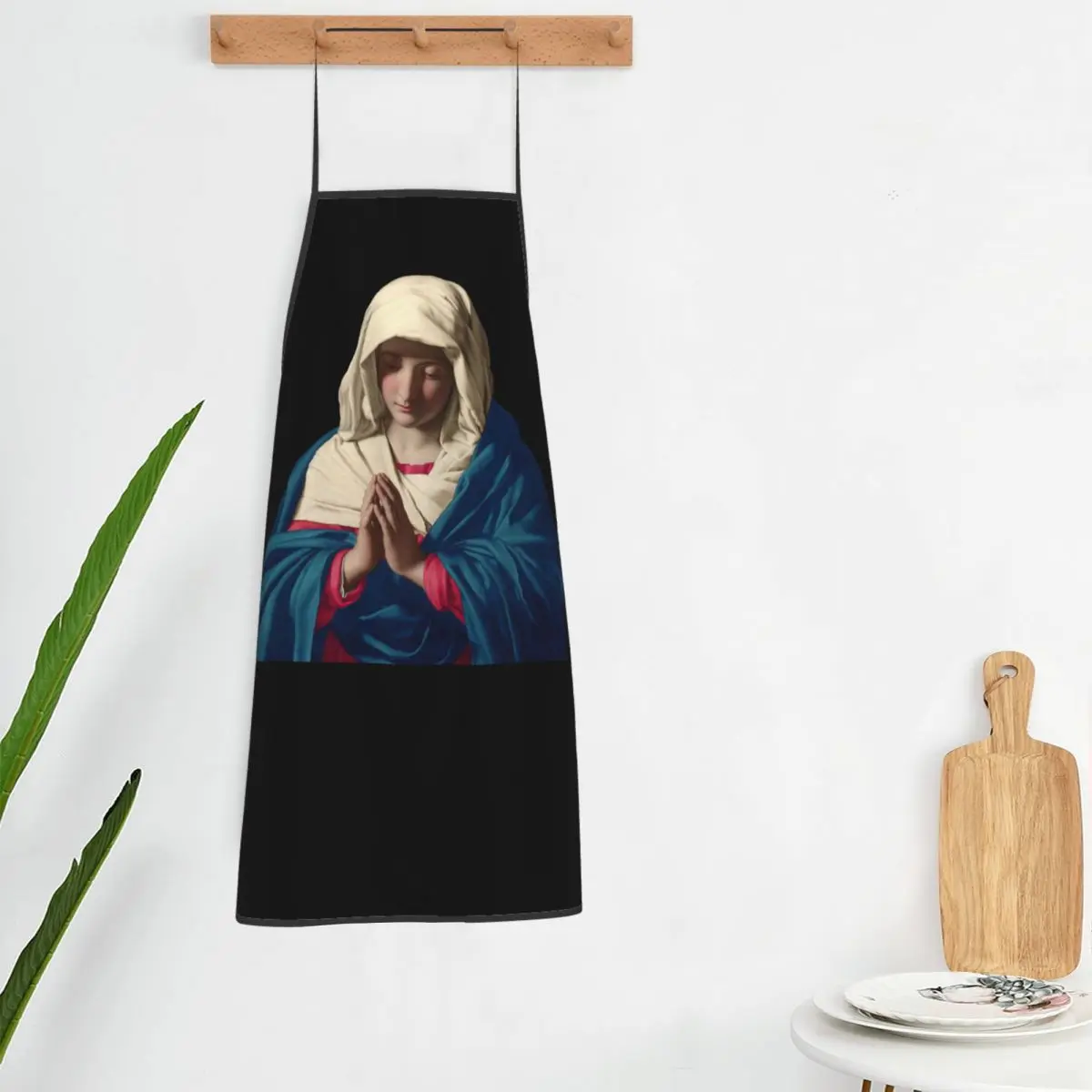 Custom Bib Virgin Mary In Prayer Aprons Men Women Unisex Adult Chef Cooking Kitchen Tablier Cuisine Painting