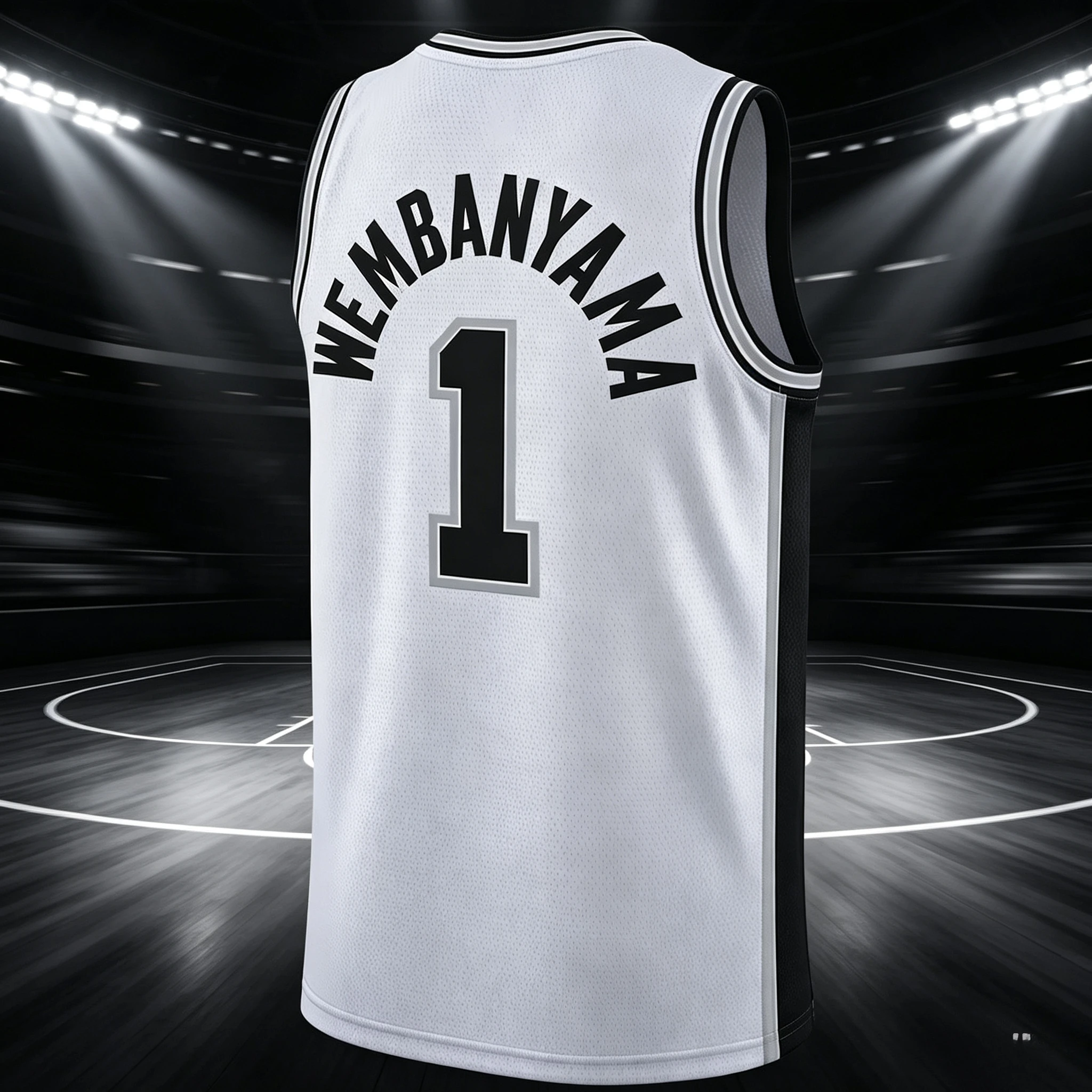 Unisex ärmelloses Basketballtrikot, weiß-schwarzes Color-Block-Mesh-Tanktop mit gebogenem Schriftzug und Nummern-Print auf der Rückseite, Sportweste – Detail 2