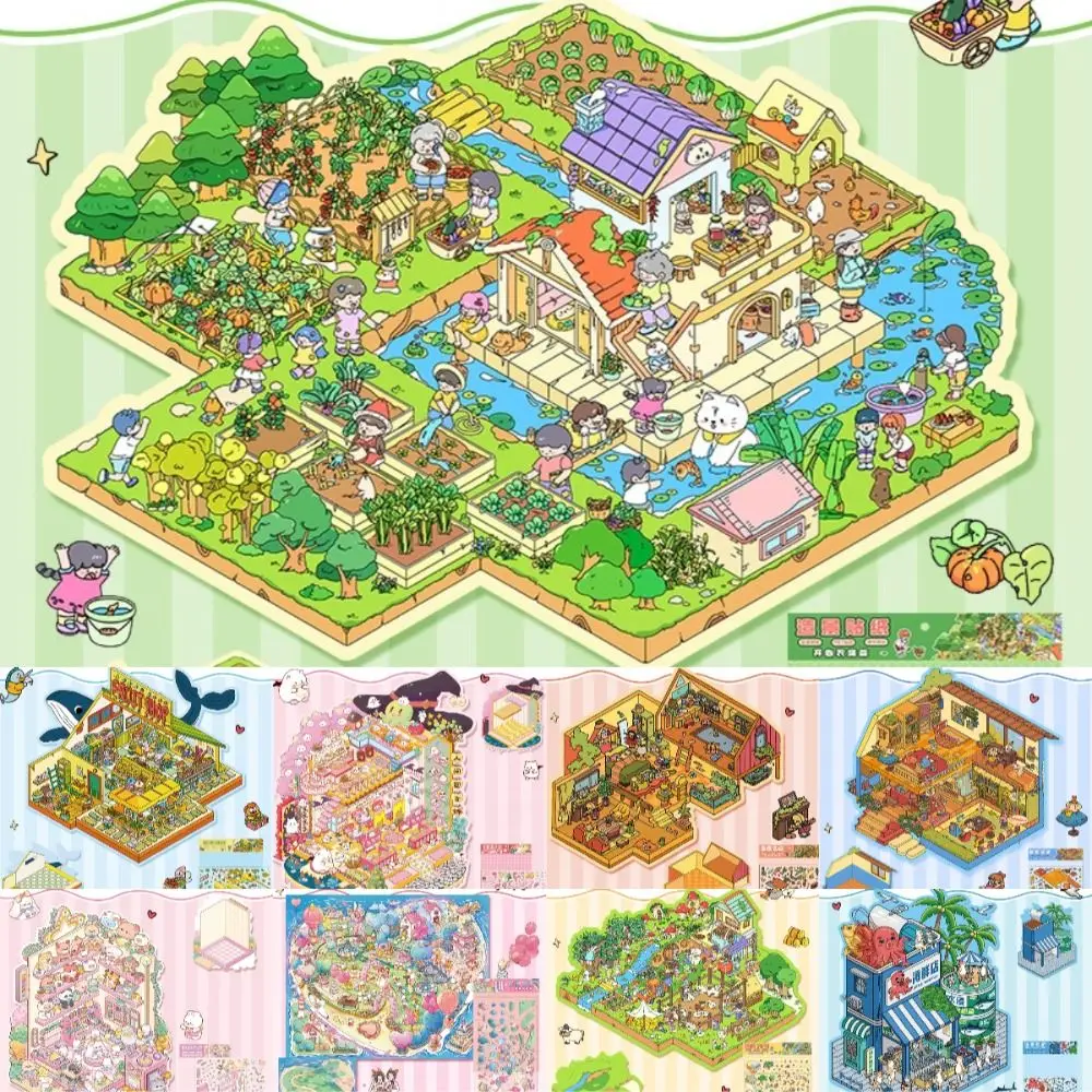 

Multi Style Miniature Scene 3D Stickers Decorative DIY Visual Stacking Sticker Three-dimensional Capybara Hand Account Stickers