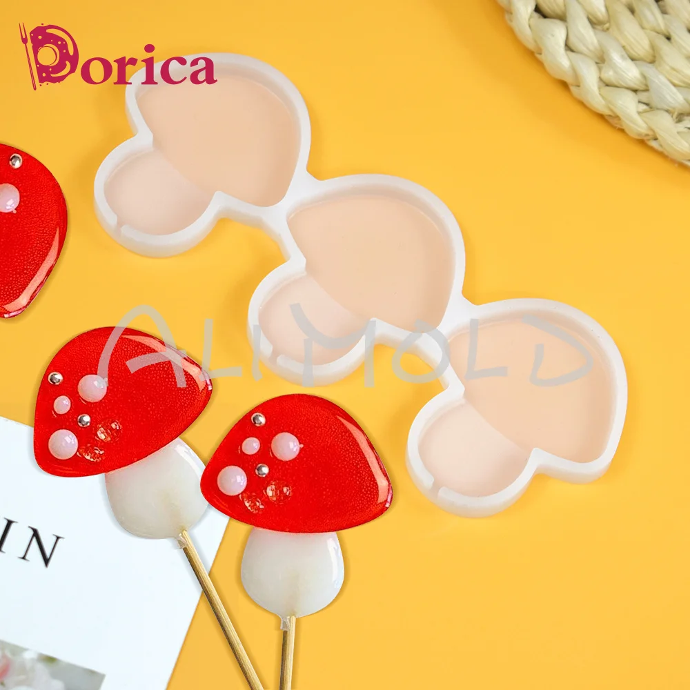 Dorica Mushroom Epoxy Resin Mold Diy Sugar Chocolate Lollipop Silicone Mould Cake Decorating Tools Kitchen Bakeware Supplies