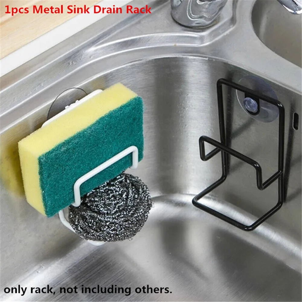 1Pcs Metal Sink Drain Rack Organizer Kitchen Sucker Sponge Storage Drying Holder