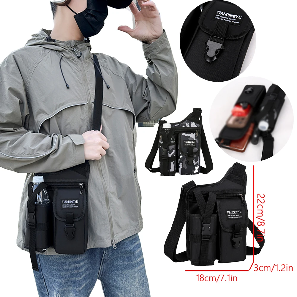 

Новая мужская сумка через плечо на одно плечо, сумка для отдыха на открытом воздухе, дорожная сумка для бутылки с водой, износостойкая и практичная