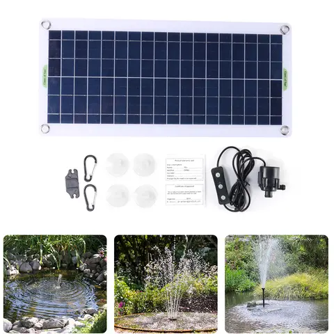 19W 800L/H Solar Panel Water Pump Garden Decorative PET Solar Panel Fountain Watering System Solar Panel Pump Kits for Fish Tank