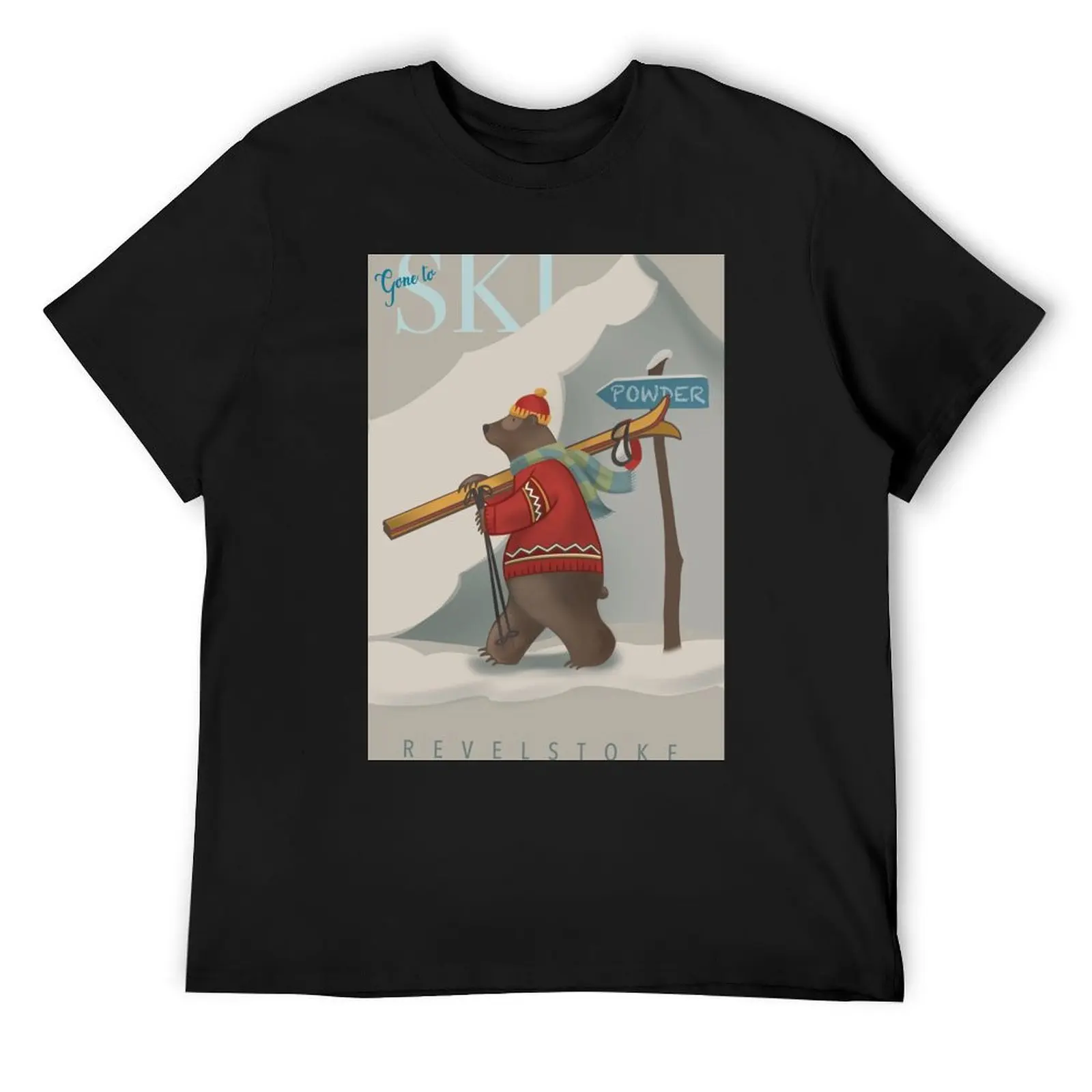 

Ski bear illustration T-Shirt designer shirts cheap stuff vintage t shirt men