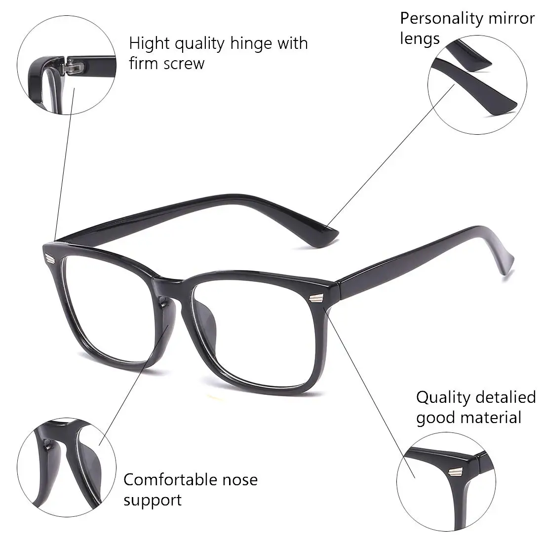 Blue Light Blocking Glasses Men Computer Gaming Glasses Anti Eyestrain UV400 Clear Lens Eye Protection