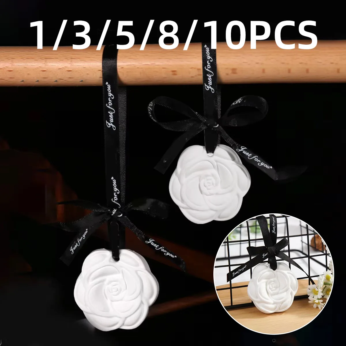 

1/3/5/8/10PCS Gardenia Scented Gypsum Long-Lasting Fragrance Hanging Fragrance Suitable For Home Office Car Rearview Mirror Etc