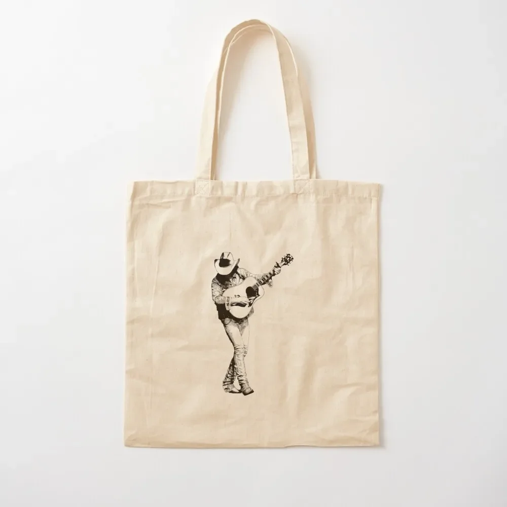 Black art Dwight Yoakam playing guitar T Shirt Tote Bag Women's shopping bag cloth bag woman