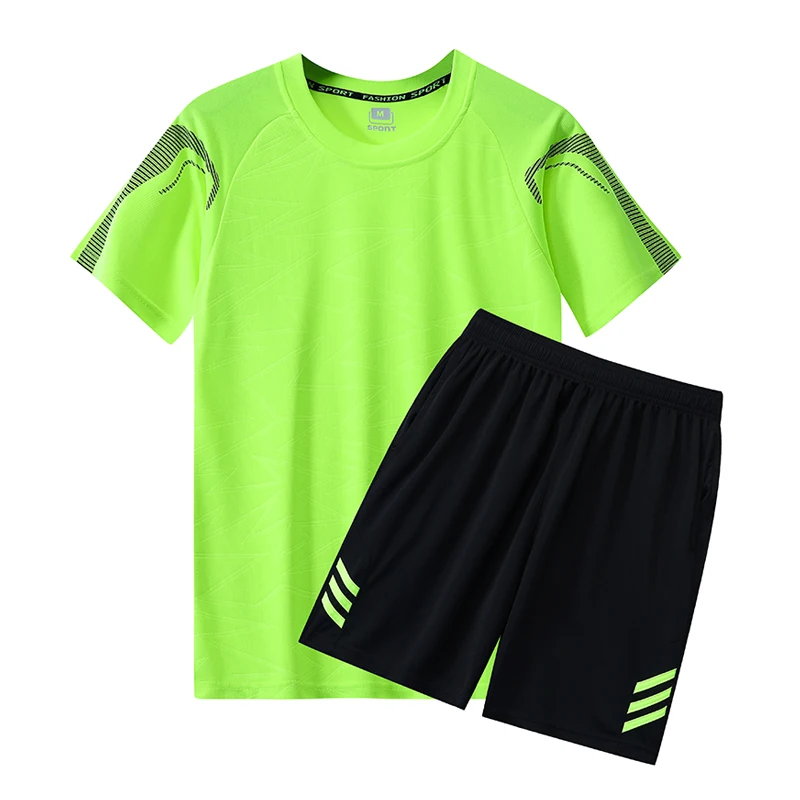 NASA GISS Short sleeved Sports Set Men\'s Speed Dry Casual Football Running Training Clothing Short sleeved Shorts Spring/Summer