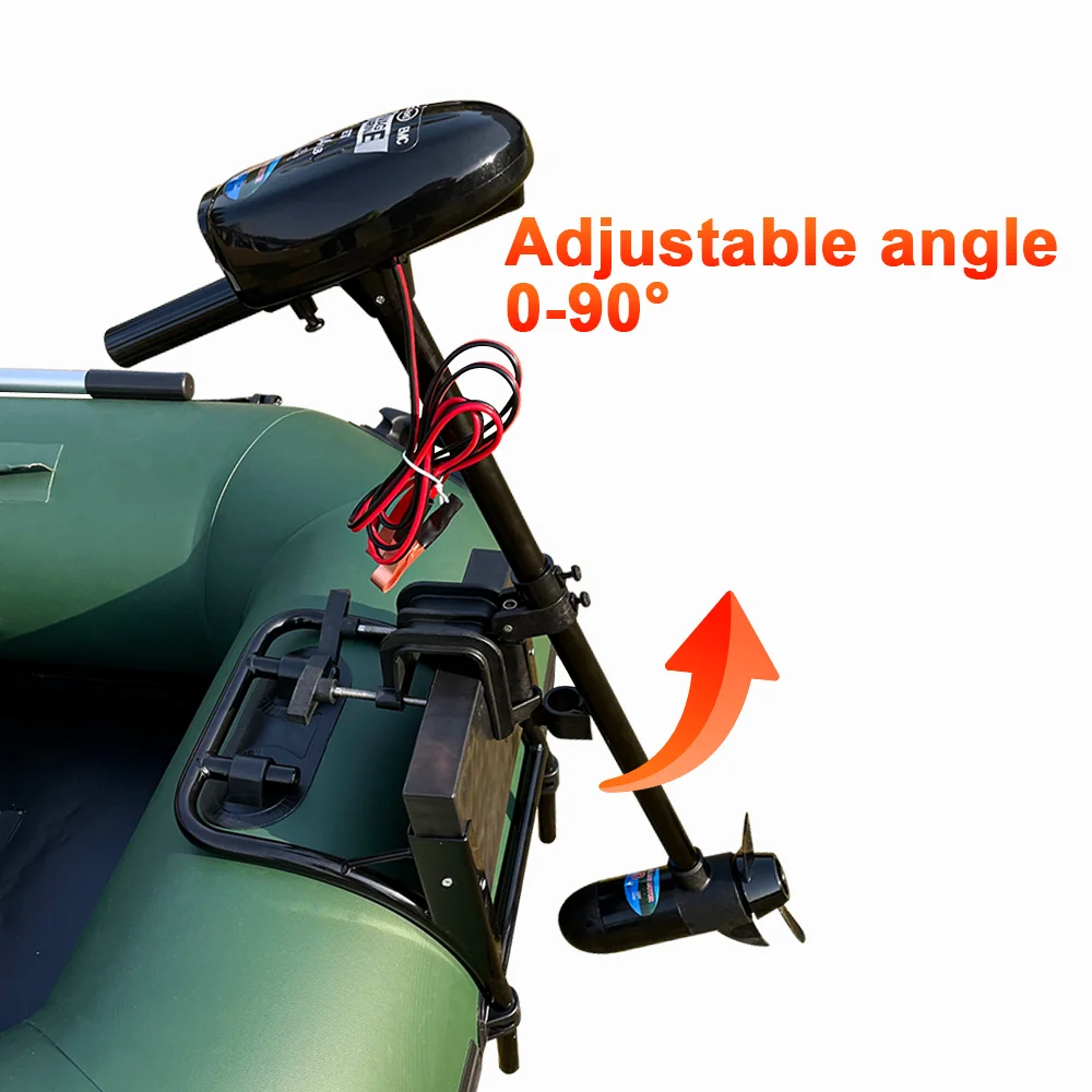 DC 12V Inflatable Boat Motor, 18LBS Electric Motor for Kayak Small Fishing Canoe, Dinghy Raft
