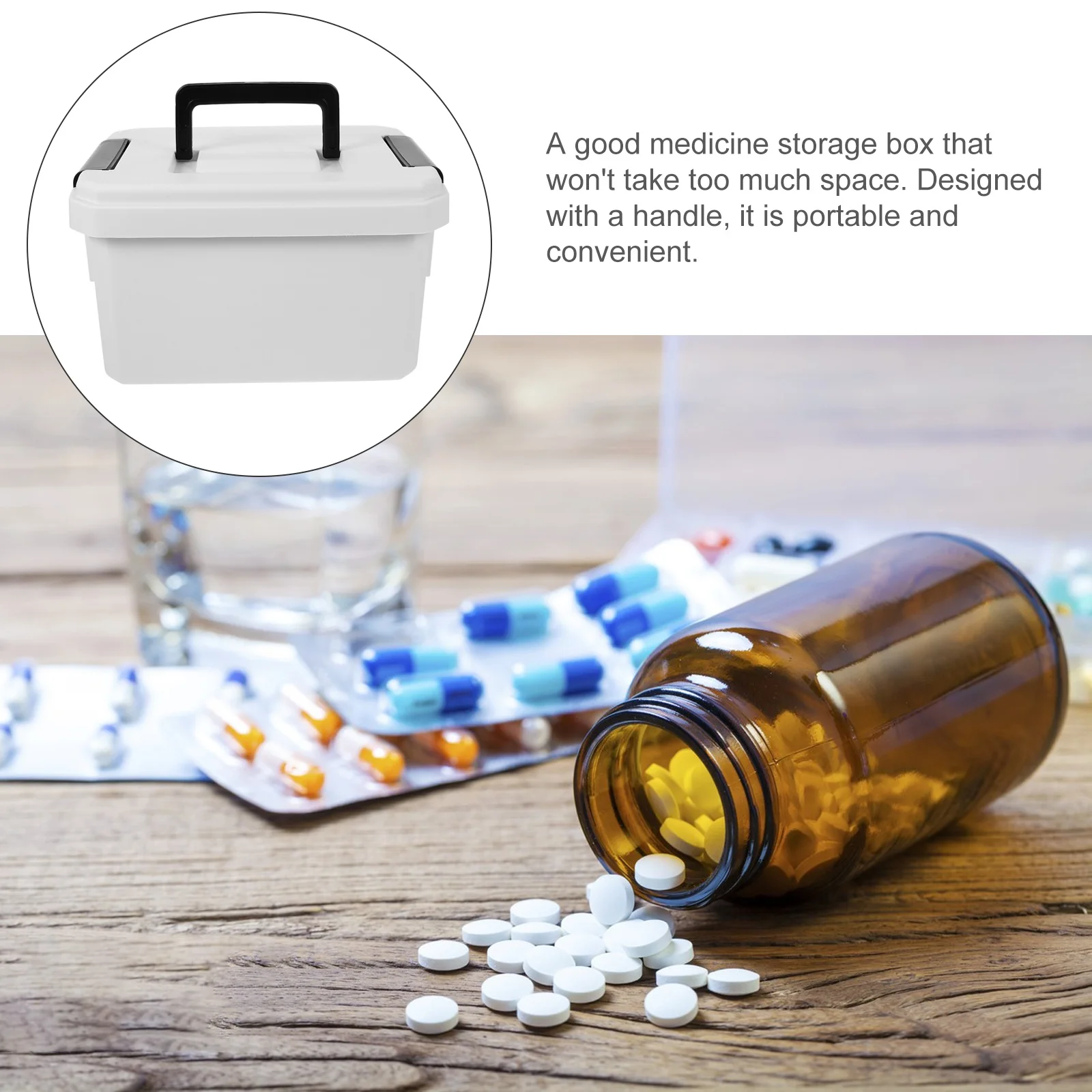 صندوق دواء محمول بطبقة مزدوجة، منظم إسعافات أولية منزلي محمول، حقيبة تخزين للسفر، صندوق طبي متعدد الوظائف #6