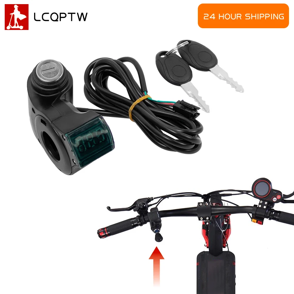 

Electric Scooter Thumb Throttle Voltmeter Digital Voltage Display Switch Power for ZERO 8X 10X 11X Ignition Key Power Key Lock