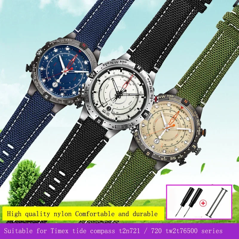 

For Timex Tides TW2T76500/TW2T6300/TW2T6400 T2N721 Watchband Waterproof Nylon Men's Watch Strap 24mm*16mm