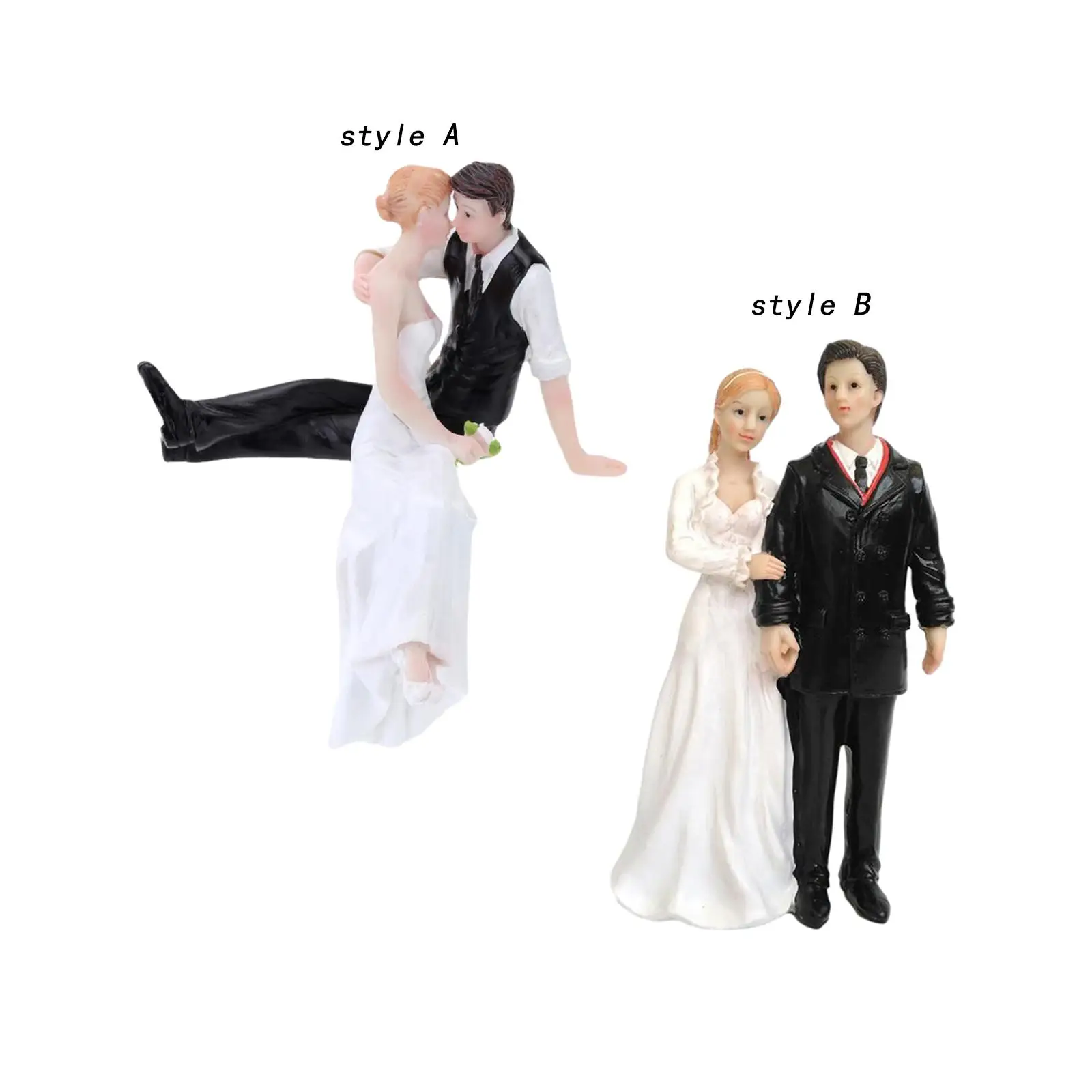 Wedding Cake Toppers Bride and Groom Figurines, Funny Small Lightweight Marry Sculpture for Party Supplies, Table Centerpiece