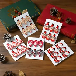 6pcs Christmas Wood Clips Christmas Decoration Christmas Tree DIY Photo Clips Home Photo Wall Scene Layout Santa Claus Elk