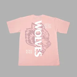 DARC WOLVES SHE Pink Big Wolves Oversized Cotton Mens T-Shirt Summer Running Darcsport Shirts Loose Training Couple Tees Tops