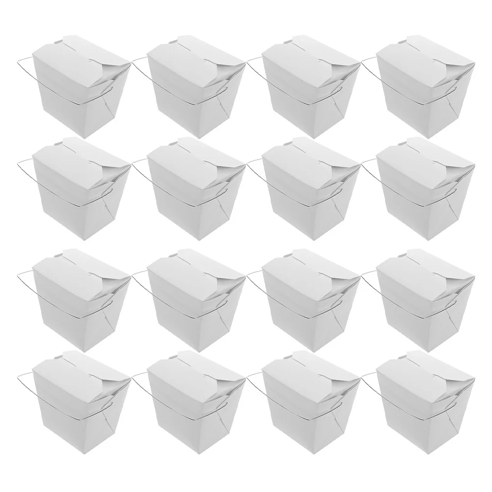 

50Pcs Leak-Proof Takeout Food Container Chinese Style Paper Box with Carry Handle for Hot Meals Secure Packaging for Restaurants