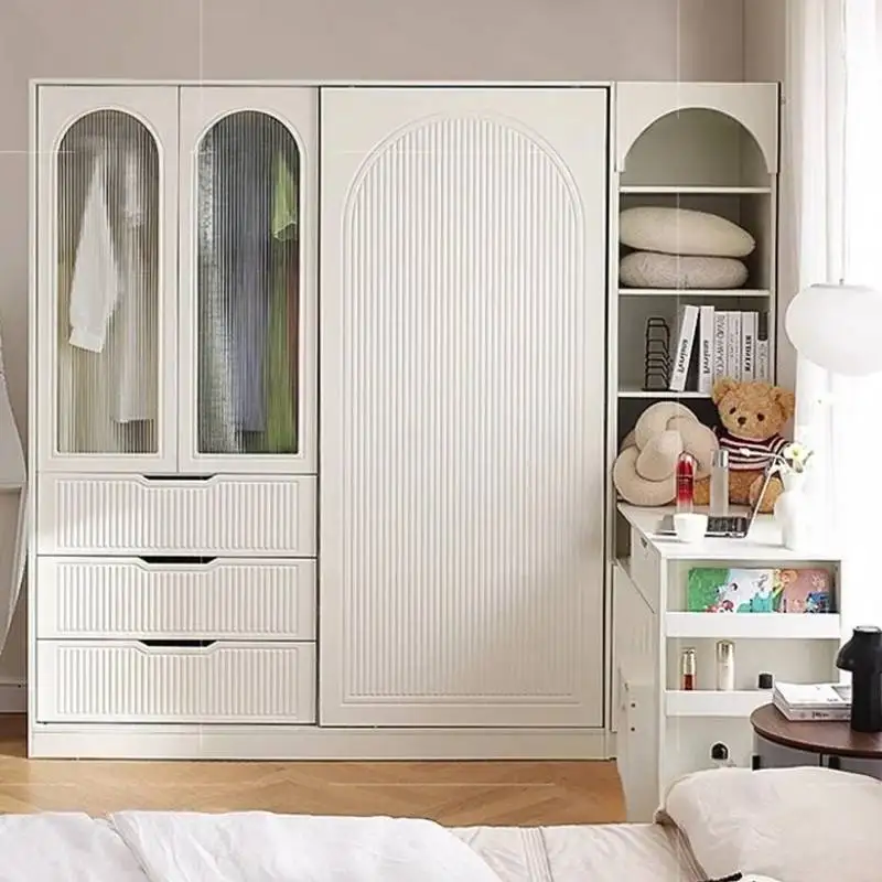Nuovo armadio estetico moderno di lusso in legno bianco camera da letto armadio portaoggetti multifunzione Armario Para Ropa mobili per camera