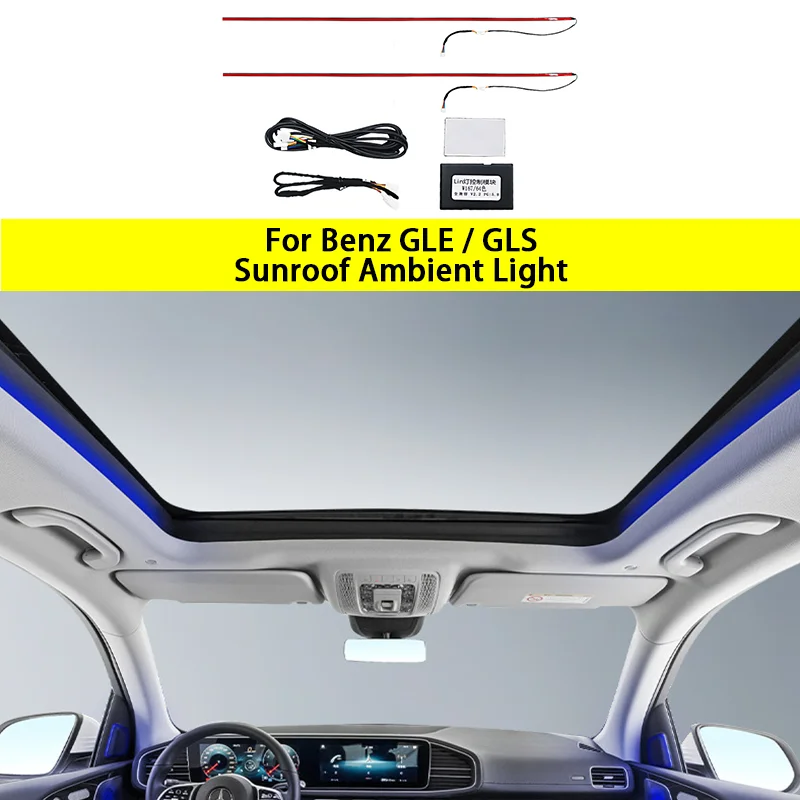 

For Mercedes Benz GLE/GLS Sunroof Ambient Light 64 Colors Car Accessories Decoration Led Strip Lights 2020-Now