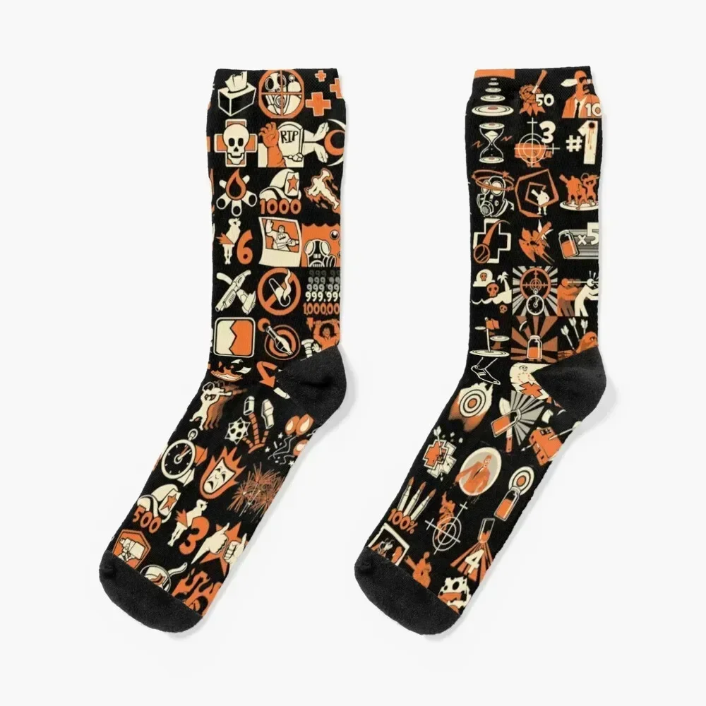 

TF2 Achievements Socks cartoon Christmas cute christmas gifts Women Socks Men's