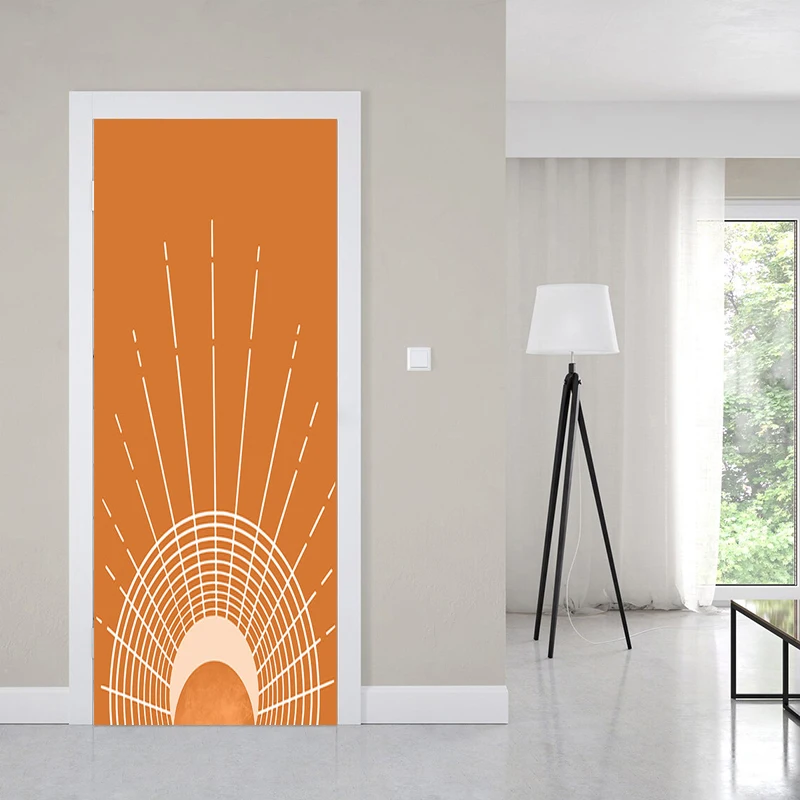 3D Modern Minimalist Air Door Sticker Apartment Elevator Home Living Room Bedroom Decoration Mural PVC Self-adhesive Poster