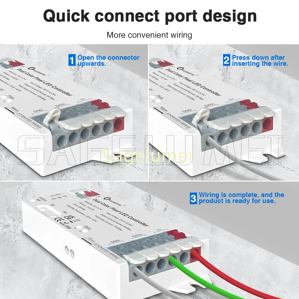 GL-C-214 GL-RC-009/006Z 2.4G RF Pixel LED Controller Dual Color WWCW Dimmer White Light Dynamic Wago Connect Port Horse Racing