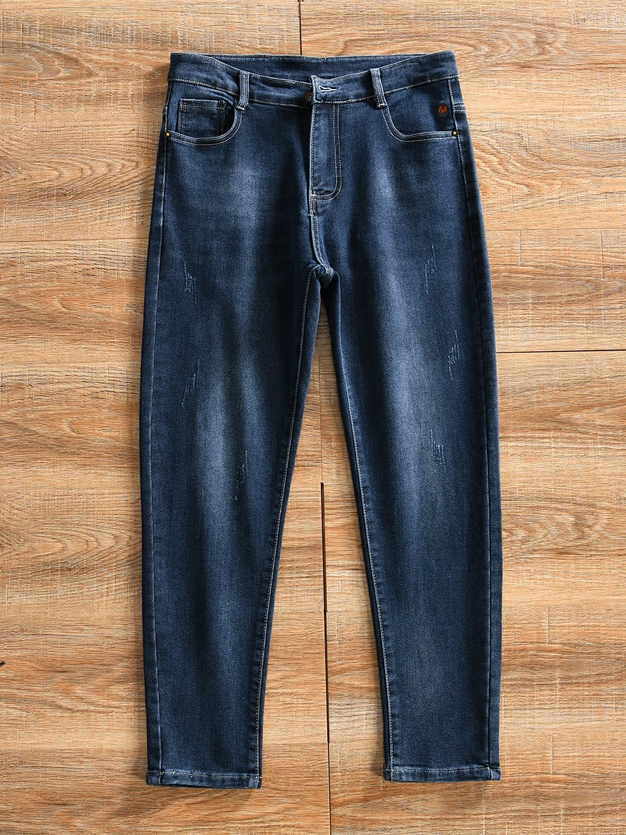 

Fashionable Slim Fit Men's Jeans Casual Spring New Arrival Elastic Comfortable Youthful Style Mid-Low Waist Zipper Closure