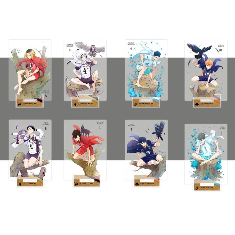 Haikyuu Anime japonés Figura de soporte acrílico, modelo de placa de mesa, voleibol, figuras de acción, juguetes, actividades de Anime, decoración