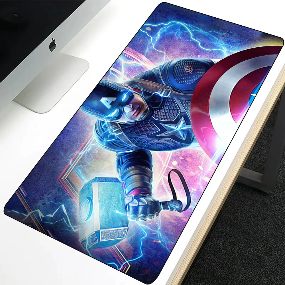 Superhero Captain America Mousepad HD Printing Computer Gamers Locking Edge Non-slip Mouse Pad XXL90x40cm Keyboard PC Desk Pad