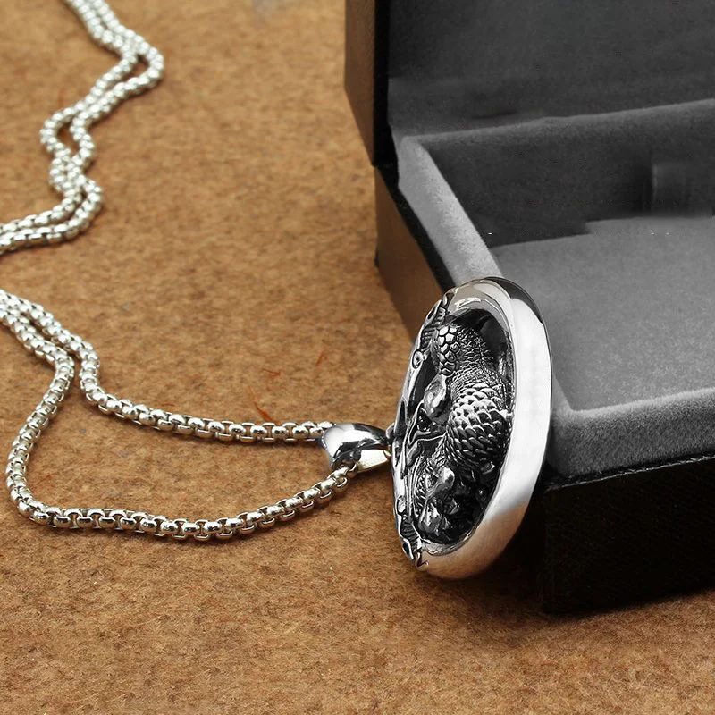 New Arrival Hollow Mascot Kylin Pendant Necklace Male Jewelry 2024 Zodiac Dragon Necklace For Men Personality Birthday Gift