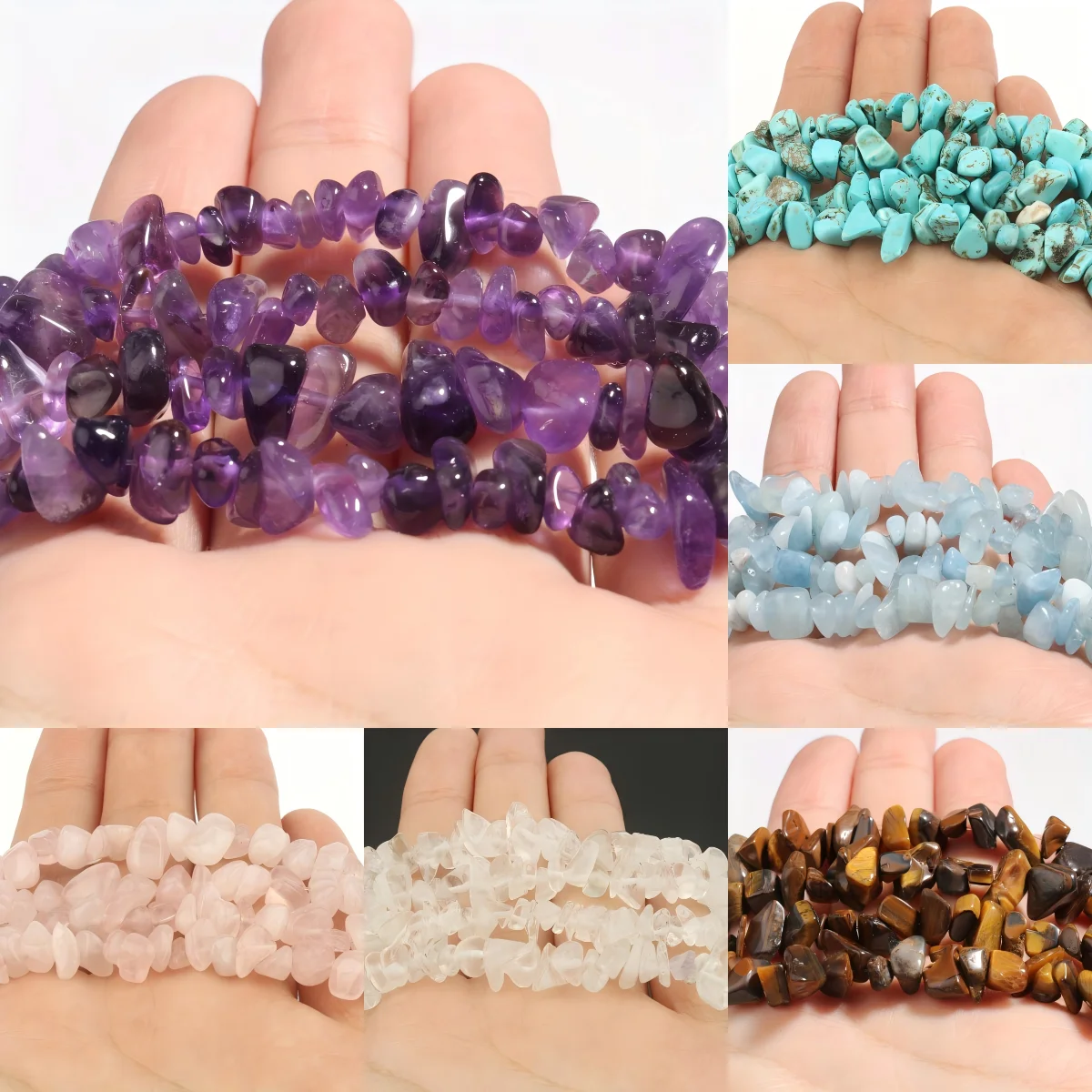 5-8mm Natural Stone Amethyst Turquoise Nugget Chip Beads Irregualr Gravel Bead for Jewelry Making Diy Necklace Bracelet Supplies