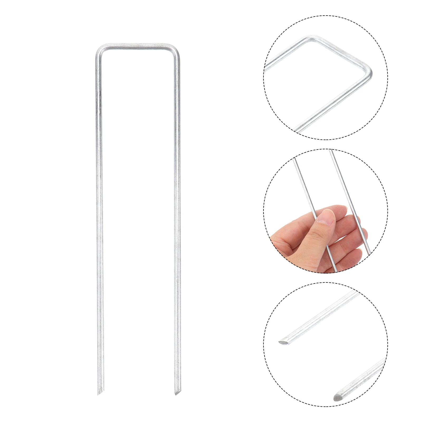 

20 Pcs U Shaped Garden Stakes Galvanized Fabric Anchor Rust Resistant Outdoor Landscaping Ground Anchors