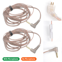 KZ ZS10 ZSN ZEX PRO In Ear Cable High-Purity Oxygen-Free Copper Twisted Earphone Cable 2pin Cable Silver Plated Cable for ZS 10