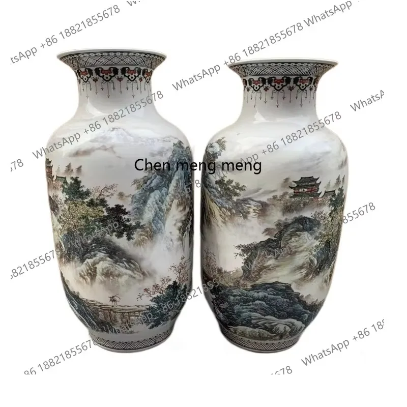B06 Ceramic floor-to-ceiling large vase glaze colored snow picture large winter melon bottle decorative gift celebration ceramic