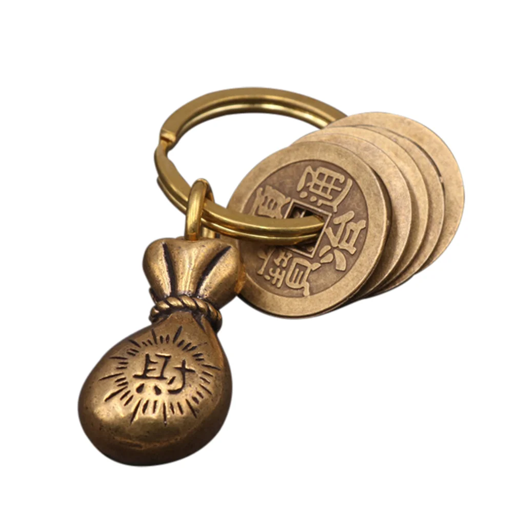 

of The Lid Key Chain Brass Coin Keychain Ornament Gourd Keyring Charms Miniature Decoration Coins Pendant