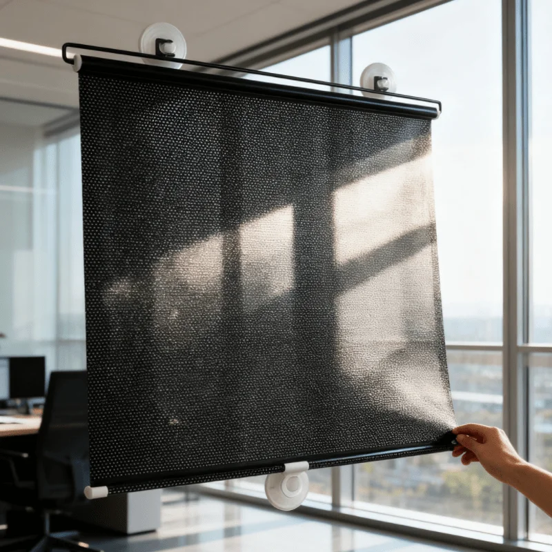 1pc Roller Window Shades - Portable No-Drill Blackout Curtain with Suction Cups | Suitable for Most Window Dimensions