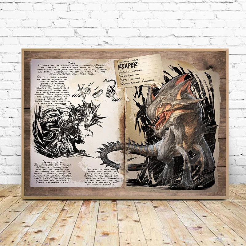 Popular Game ARK Survival Evolved Dinosaur Series Posters and Prints Canvas Painting Wall Art Retro Pictures for Room Home Decor