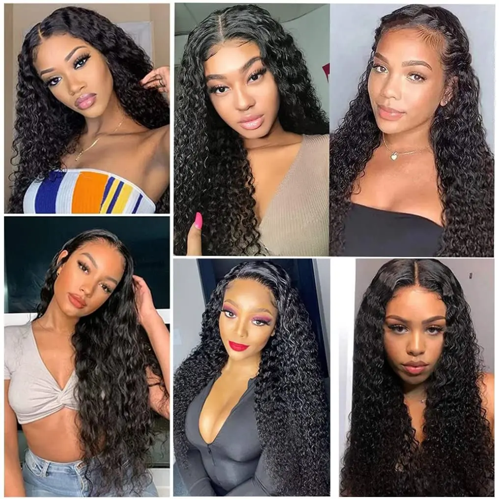 12A Deep Wave Human Hair Bundles 22 24 26 Inch Brazilian Deep Wave Curly Bundles Human Hair Weave Bundles Natural Black