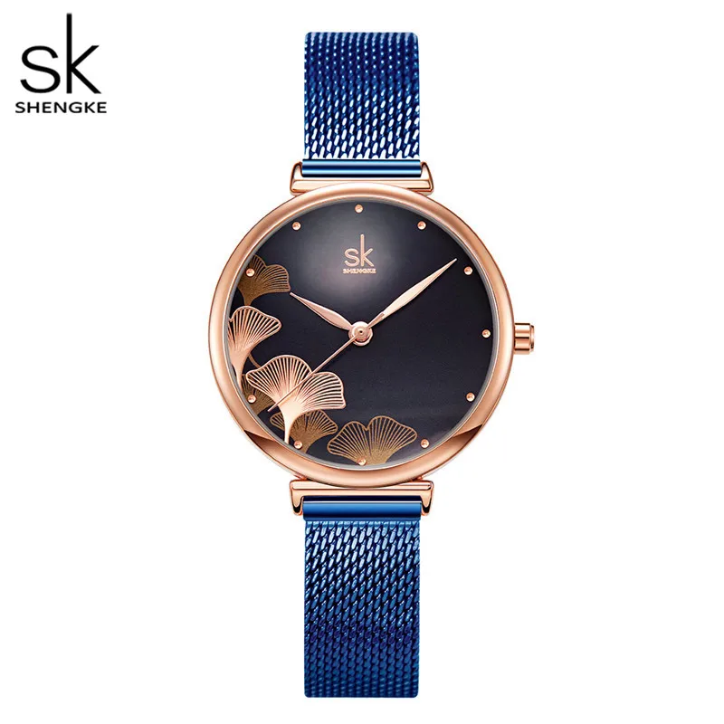 Shengke Original Design femme montres mode trèfle chanceux mode femmes montres à Quartz haut de gamme Elengent femme horloge