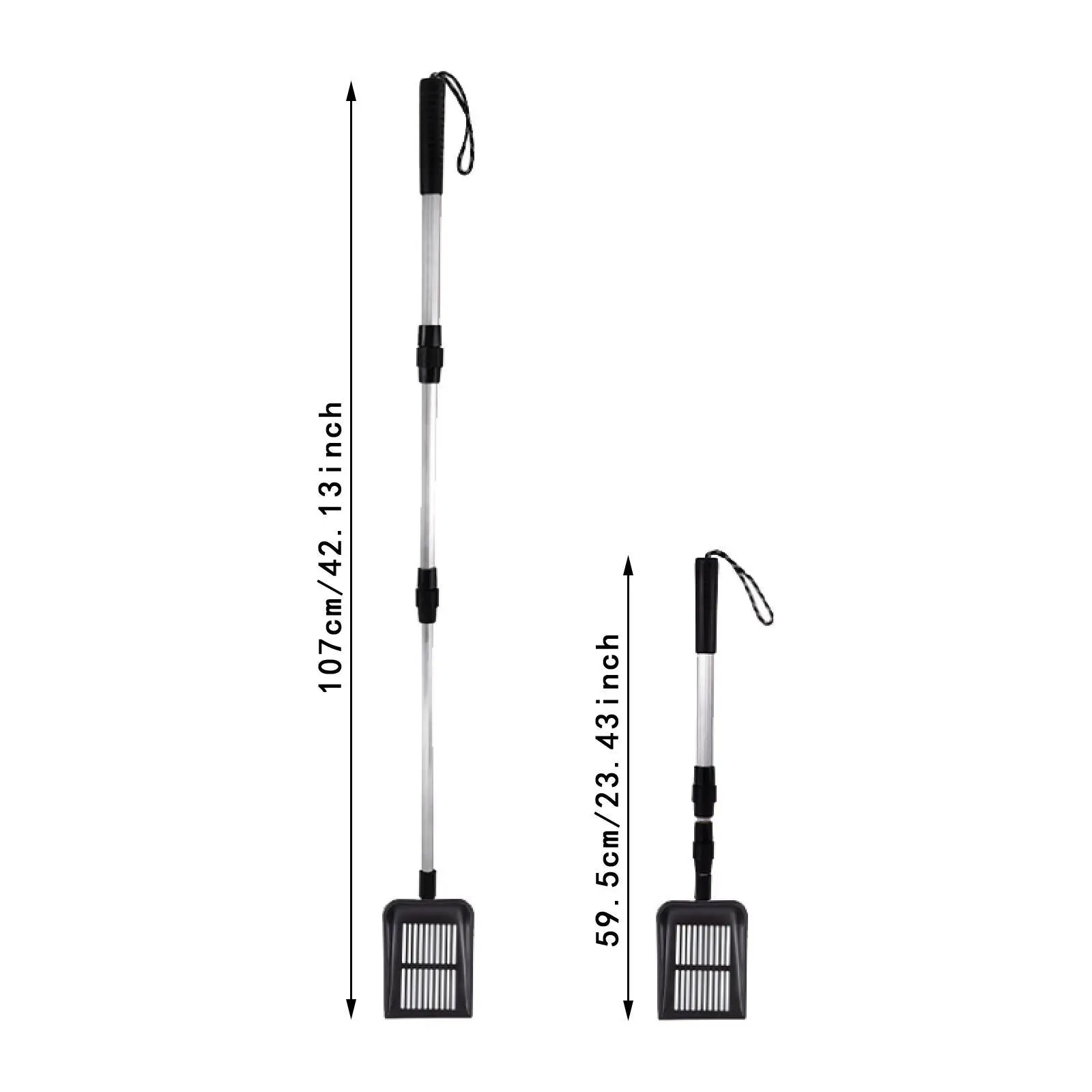 Sabbia con manico lungo Accessori per la raccolta di cacca di pollo Robusta pala da spiaggia portatile resistente Lettiera per gatti