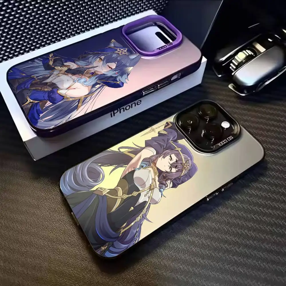 

Cute Layla Genshin Impact Game Phone Case For iPhone 17,16,15,14,13,12,11,Mini,Pro,E,MAX White Matte Shockproof Cover