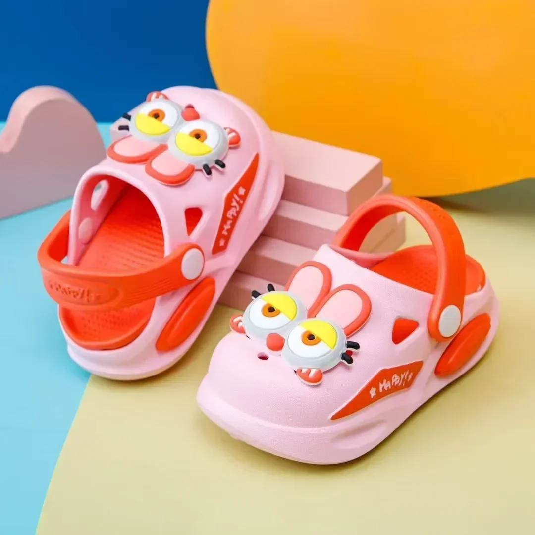 

Children Summer Beach Clogs with Cartoon Holes Baby Casual Shoes Soft Soled Anti Slip Breathable Indoor Slippers for Active Kids