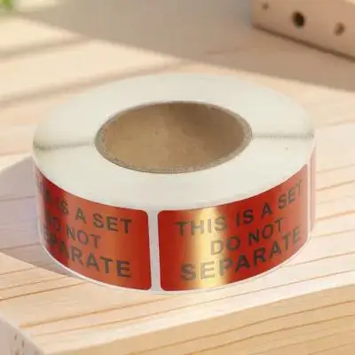 1 ロール粘着発送警告ステッカーセット、包装配達用ラベルデカールを分離しないでください、明るい色